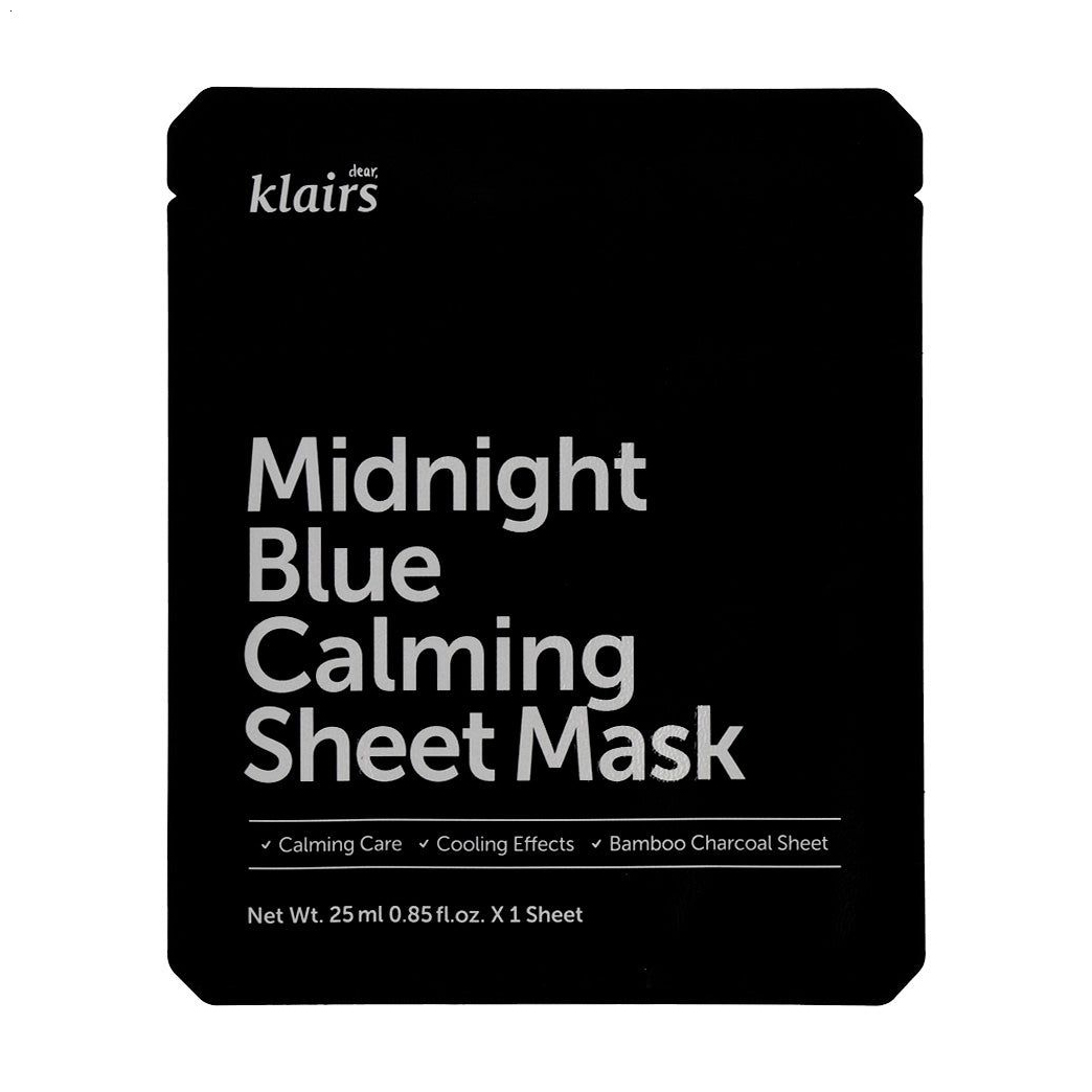 Заспокійлива тканинна маска для обличчя Dear Klairs Midnight Blue Calming Sheet Mask, 25 мл